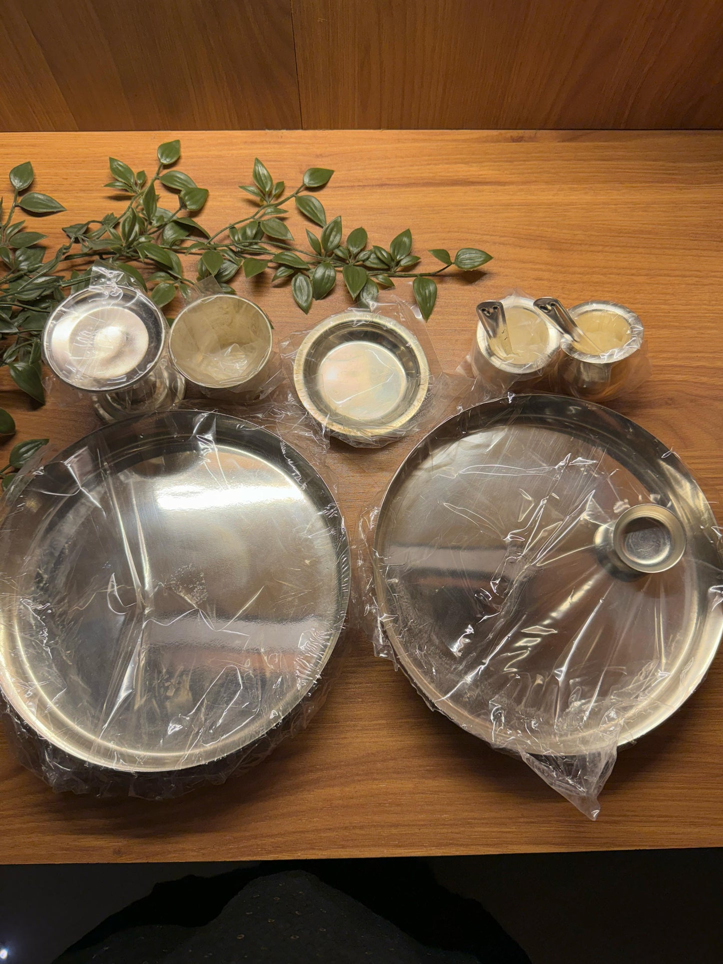 Jain German Silver Pooja Thali Set 8 Inch