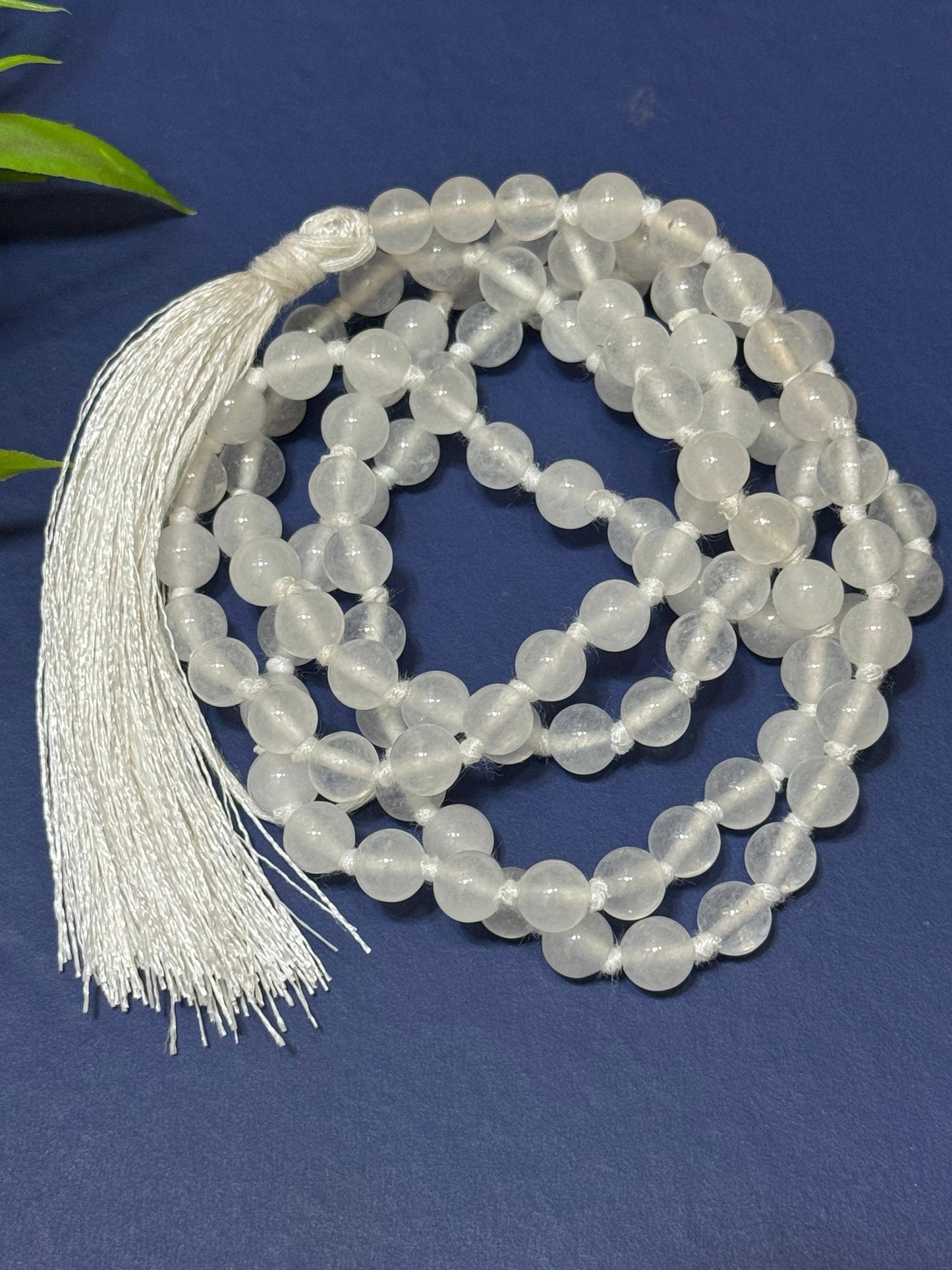 White Agate Japmala (Knotted)