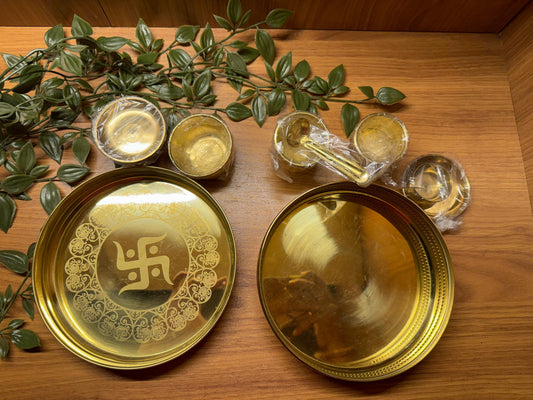 Pure Brass Pooja Thali Set