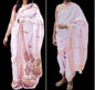 Pink Malai Silk Saree with Matching Dhoti & Dupatta (Couple Set)