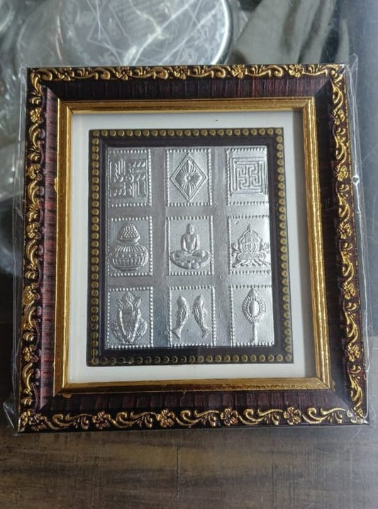 🪔 Jain Ashtamangnal – Pure Silver (5 x 5.5 inch)